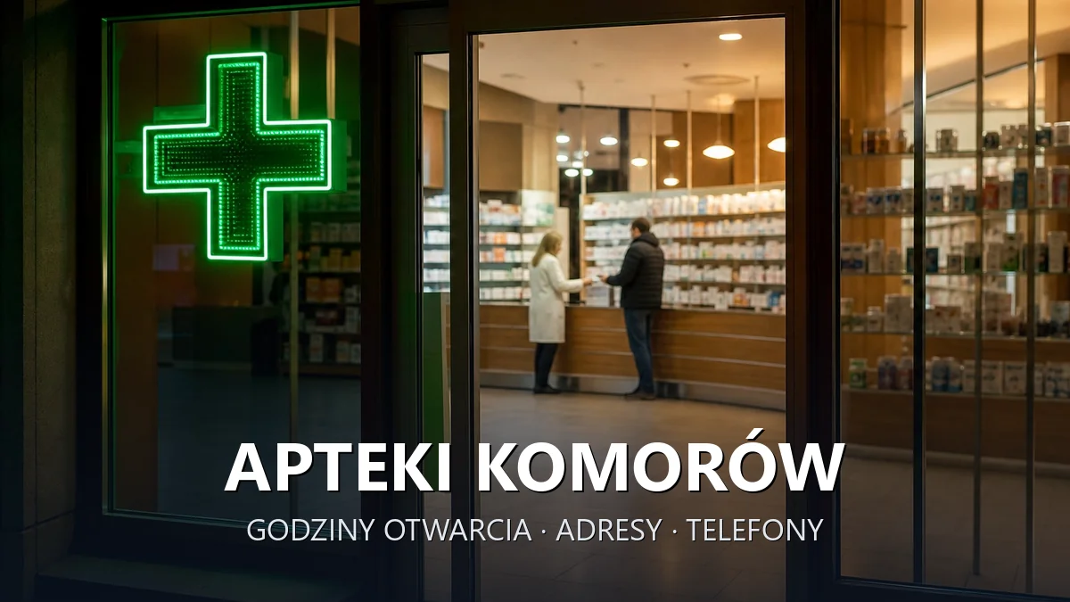 Apteki Komorów, gmina Michałowice, powiat pruszkowski - adresy, telefony, godziny otwarcia