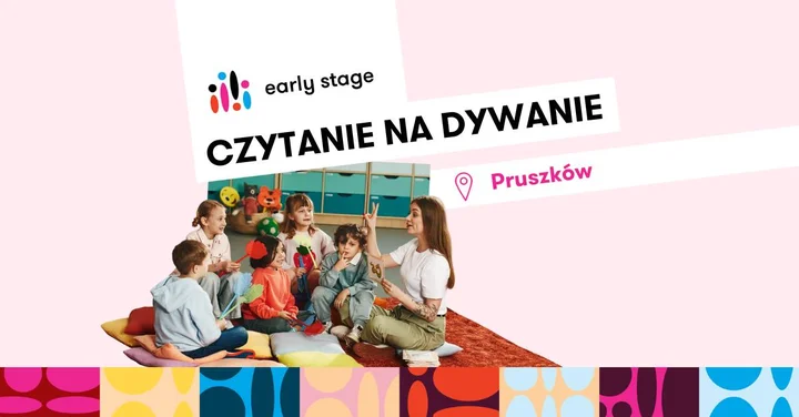 Grafika promocyjna wydarzenia Czytanie na dywanie I Early Stage Pruszków — warsztat smakowania dla najmłodszych
