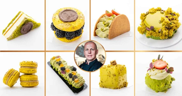 Grafika promocyjna wydarzenia Festiwal Pistacji — szkolenie cukiernicze z Michałem Iwaniukiem