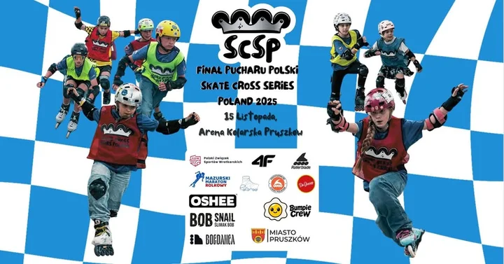 Grafika promocyjna wydarzenia FINAŁ PUCHARU POLSKI SKATECROSS SERIES POLAND 2025 w Arena Pruszków