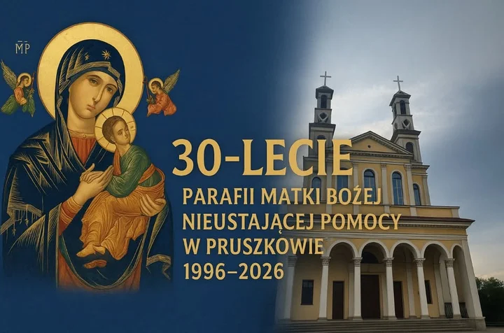 Grafika promocyjna wydarzenia Jubileusz 30-lecia parafii MB Nieustającej Pomocy w Pruszkowie