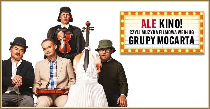 Grafika promocyjna wydarzenia Grupa MoCarta — „Ale kino!” w Pruszkowie: muzyka filmowa z humorem
