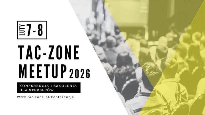 Grafika promocyjna wydarzenia Tac-Zone Meetup 2026 — dzień praktycznego rozwoju strzeleckiego