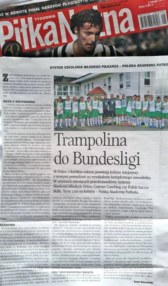 Grafika promocyjna wydarzenia Testy piłkarskie PAF — testy do klubów w Polsce i za granicą