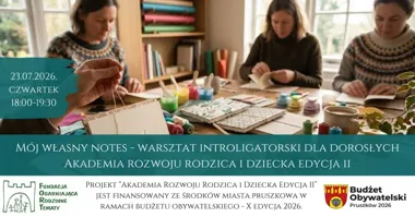 Grafika promocyjna wydarzenia Mój własny notes – warsztaty introligatorskie