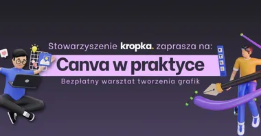 Grafika promocyjna wydarzenia Canva w praktyce w Pruszkowie. Bezpłatny warsztat tworzenia grafik