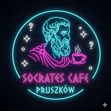 Grafika promocyjna wydarzenia Socrates Cafe Pruszków vol. 5 – kawiarenka filozoficzna wraca do miasta
