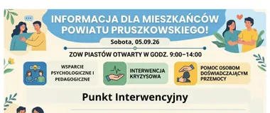 Grafika promocyjna wydarzenia Wrześniowe wsparcie i warsztaty w ZOW w Piastowie