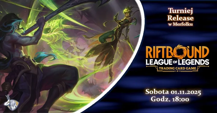 Grafika promocyjna wydarzenia Turniej premiery Riftbound Origins w Merfolku — 1 listopada