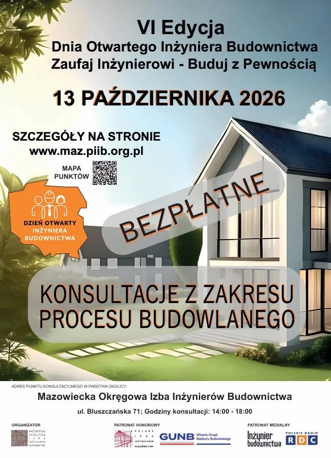 Grafika promocyjna wydarzenia VI Dzień Otwarty Inżyniera Budownictwa 2026