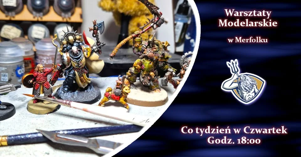Grafika promocyjna wydarzenia Warsztaty Modelarskie w Merfolku: malowanie figurek
