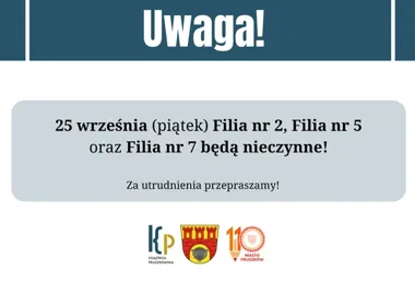 Trzy filie Książnicy Pruszkowskiej zamkną się na jeden dzień