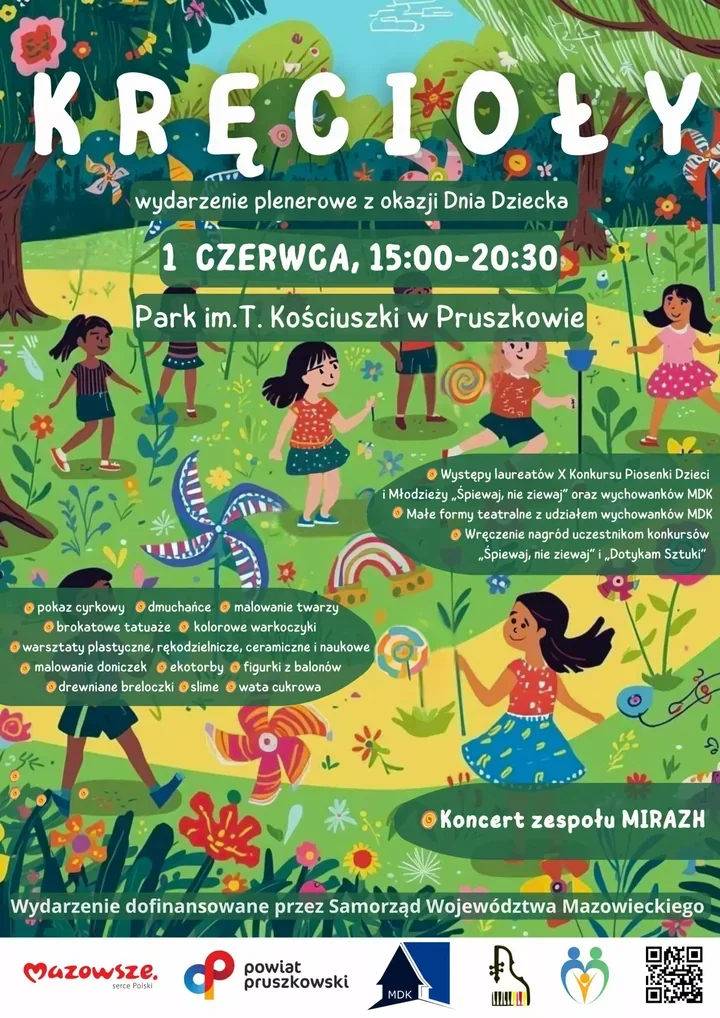 Kręcioły w Pruszkowie rozkręcą park muzyką, warsztatami i cyrkiem
