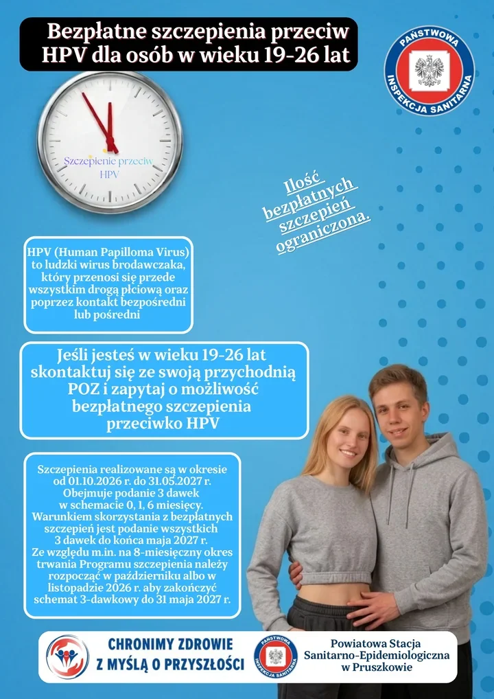 Trzy dawki do końca maja. Bezpłatne szczepienia przeciw HPV w Pruszkowie